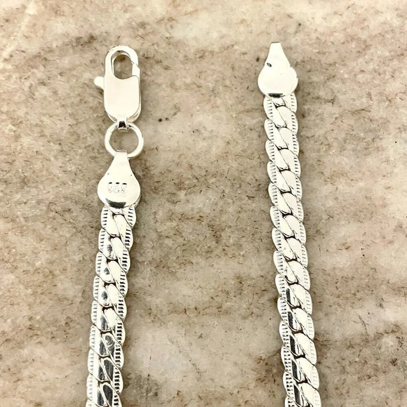 925 Sterling Silver Snake Chain Necklace Herringbone Necklace Chain 6 MM - Picture 7 of 7